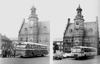 Lijn 83 halterend bij het stadhuis te Gennep in de jaren '60 en '70